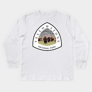 Yellowstone National Park shield Kids Long Sleeve T-Shirt